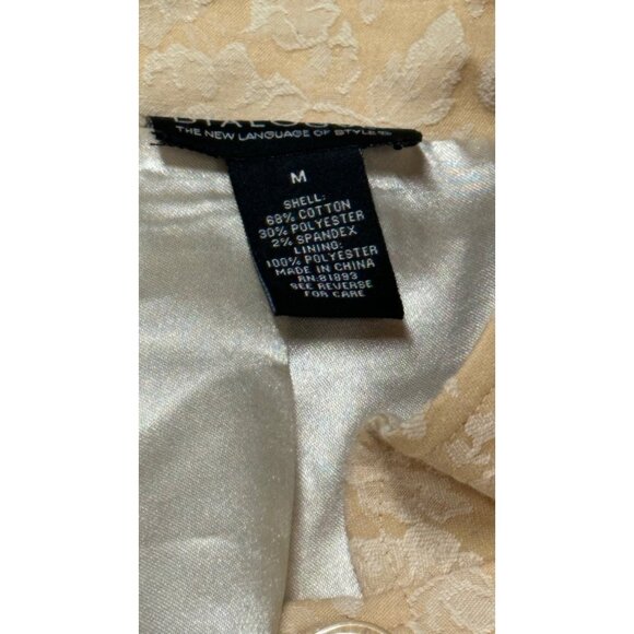 Vintage QVC Dialogue Womens Medium Tan Brocade Textured 2 Piece Shirt Jacket Set - Picture 7 of 15